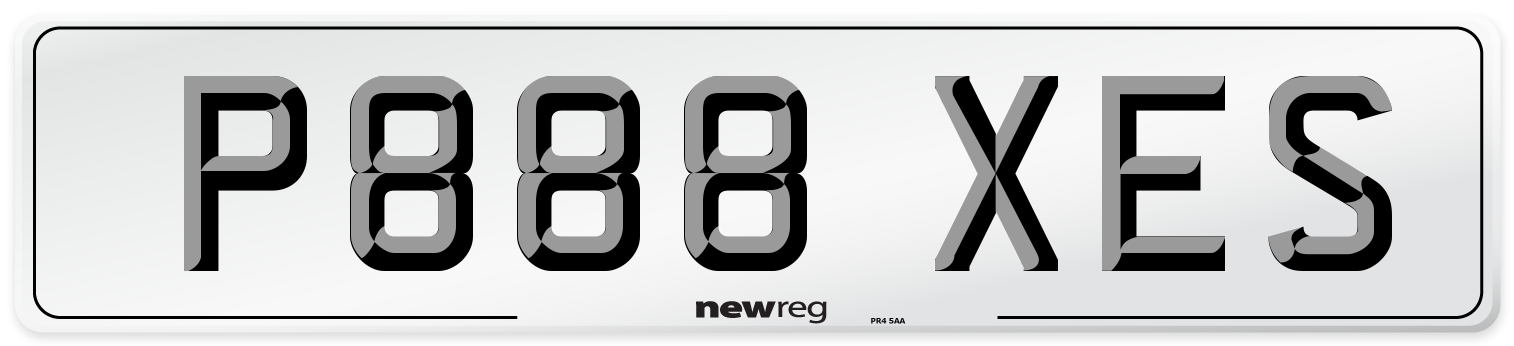 P888 XES Number Plate from New Reg
